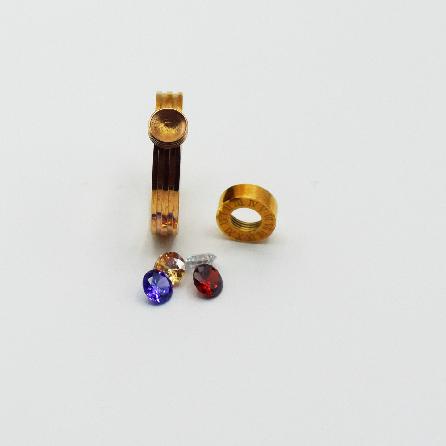 ACIER INOXYDABLE - Bague 4en1 Interchangeable Chiffre Romains