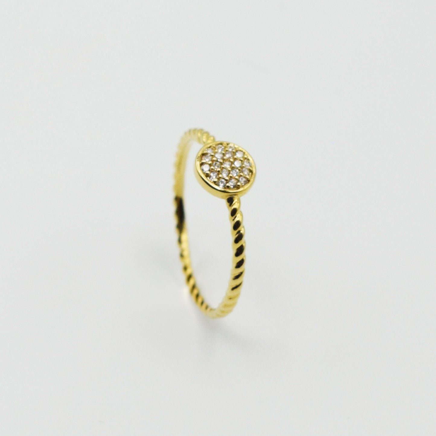 PLAQUE OR ou ARGENT 925 - Bague Hélia Rond Oxyde de Zirconium