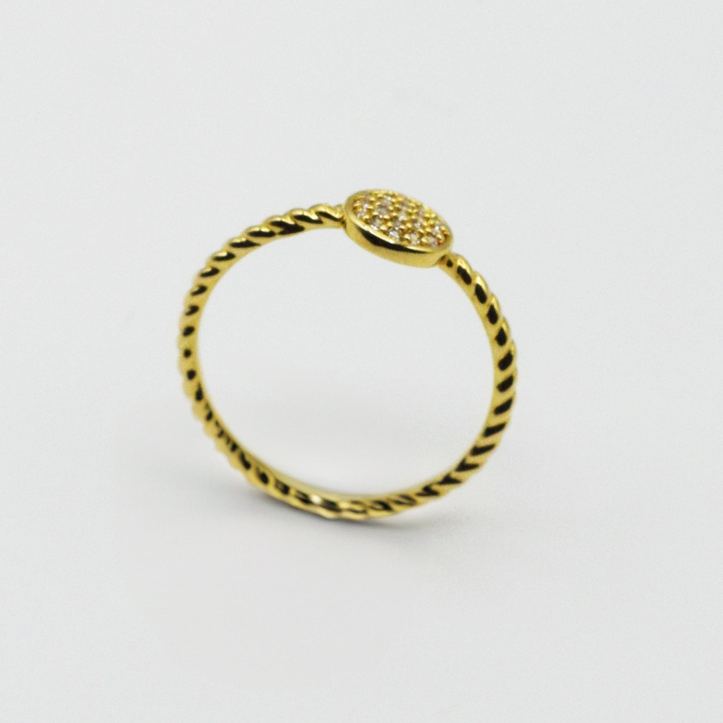 PLAQUE OR ou ARGENT 925 - Bague Hélia Rond Oxyde de Zirconium