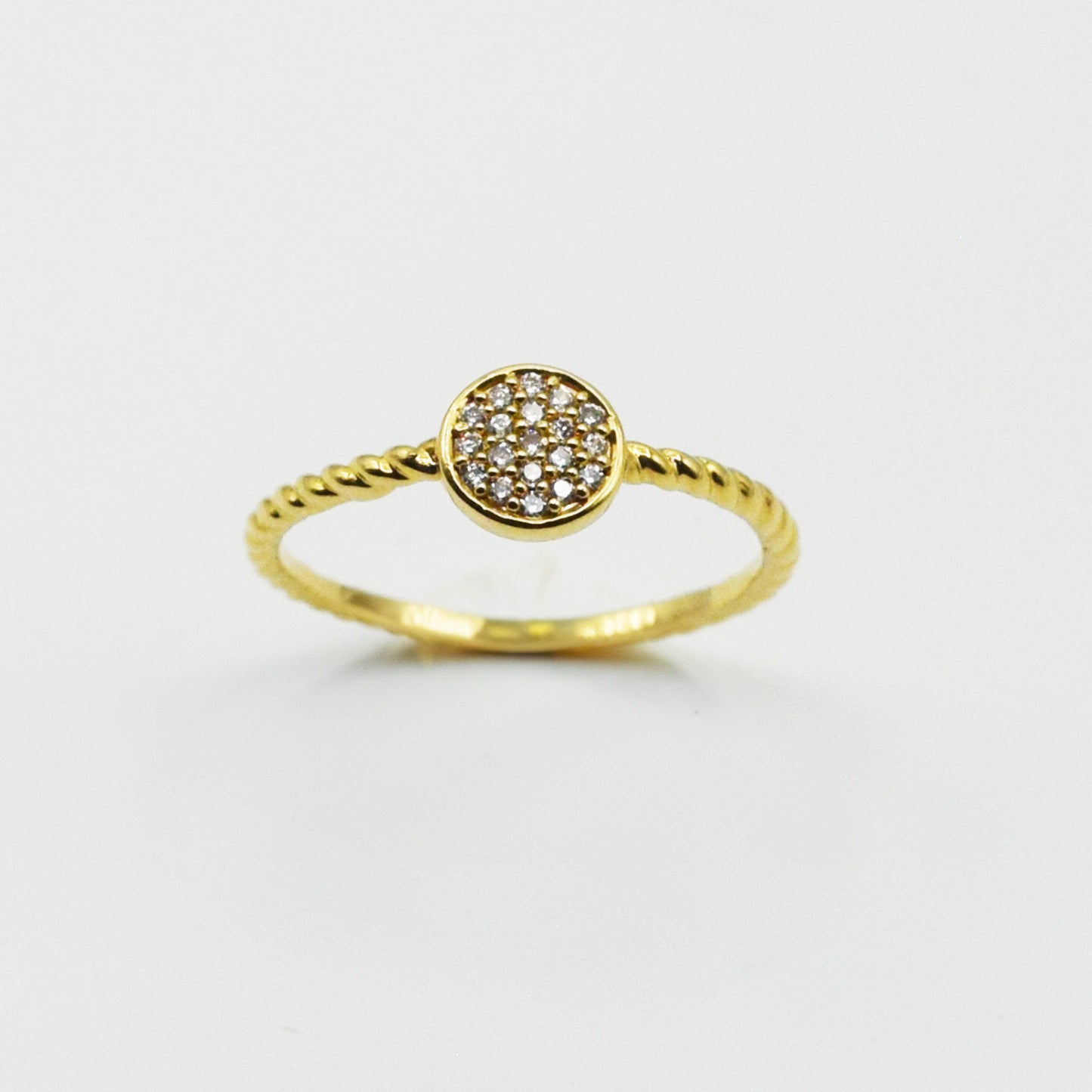PLAQUE OR ou ARGENT 925 - Bague Hélia Rond Oxyde de Zirconium