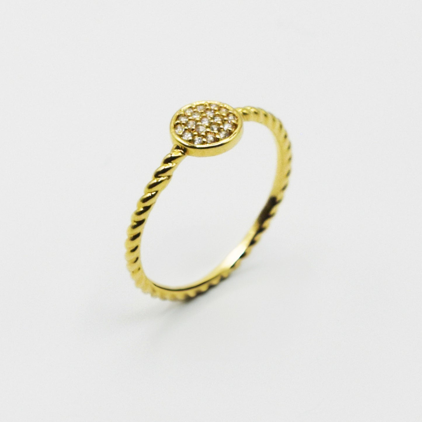 PLAQUE OR ou ARGENT 925 - Bague Hélia Rond Oxyde de Zirconium