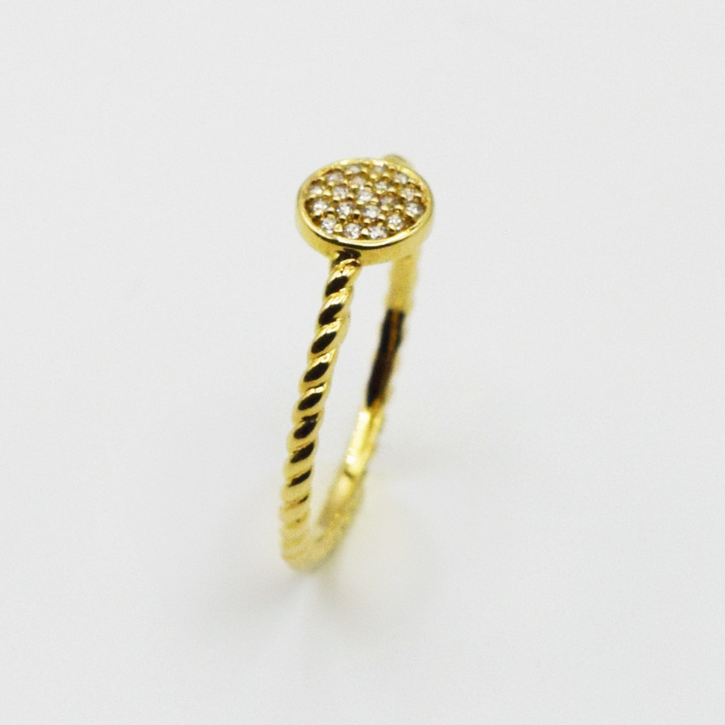 PLAQUE OR ou ARGENT 925 - Bague Hélia Rond Oxyde de Zirconium