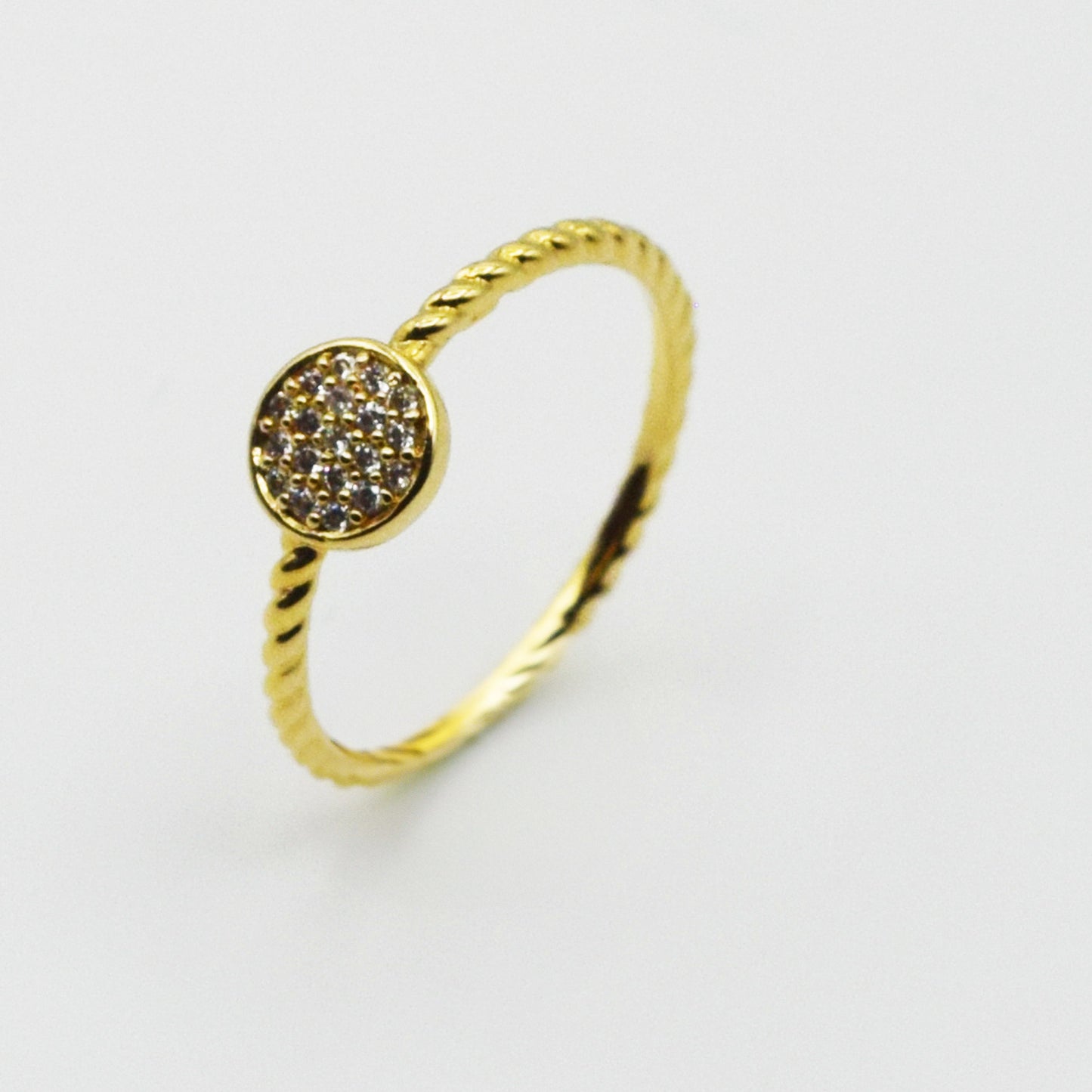 PLAQUE OR ou ARGENT 925 - Bague Hélia Rond Oxyde de Zirconium