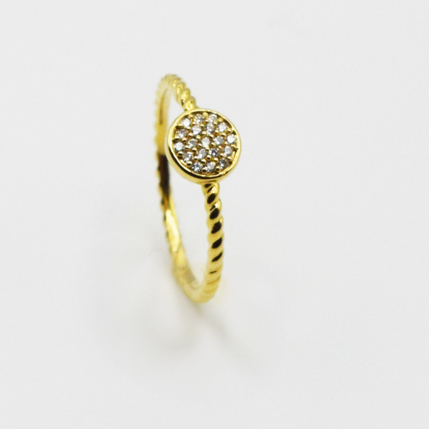 PLAQUE OR ou ARGENT 925 - Bague Hélia Rond Oxyde de Zirconium