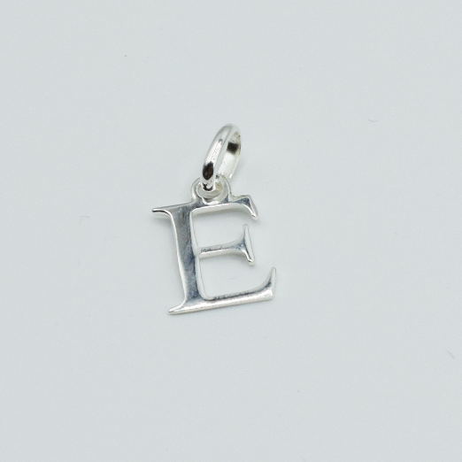 E - Pendentif Lettres Alphabétiques (Argent 925 ou Plaqué Or)