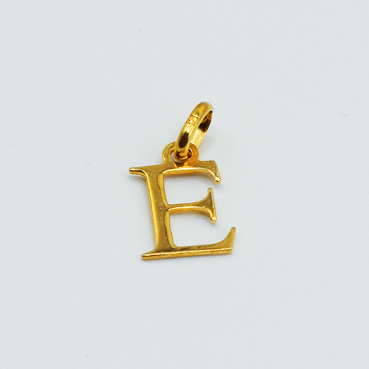 E - Pendentif Lettres Alphabétiques (Argent 925 ou Plaqué Or)