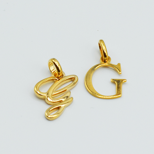 G - Pendentif Lettres Alphabétiques (Argent 925 ou Plaqué Or)