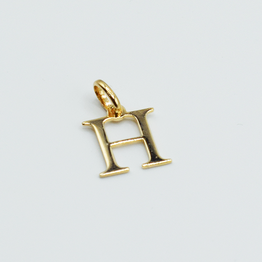 H - Pendentif Lettres Alphabétiques (Argent 925 ou Plaqué Or)