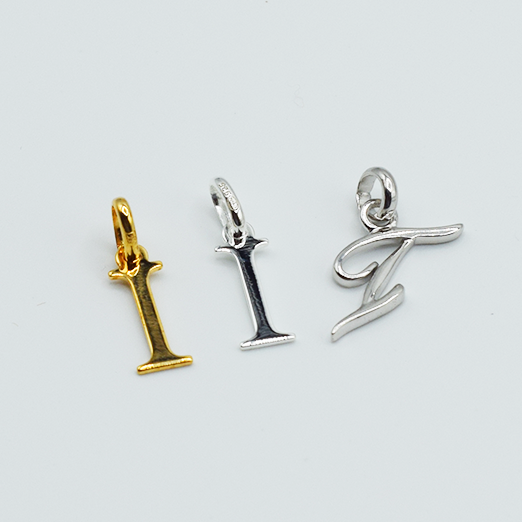 I - Pendentif Lettres Alphabétiques (Argent 925 ou Plaqué Or)