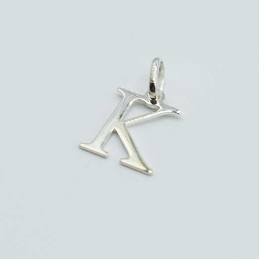 K - Pendentif Lettres Alphabétiques (Argent 925 ou Plaqué Or)