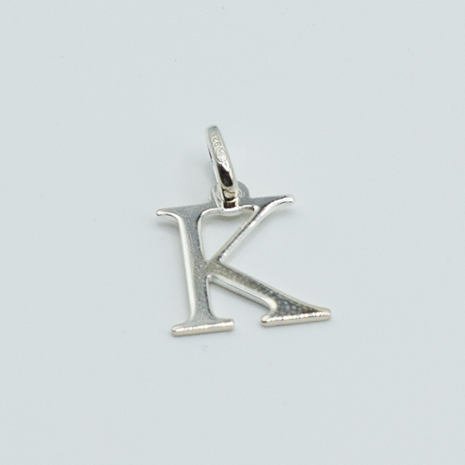 K - Pendentif Lettres Alphabétiques (Argent 925 ou Plaqué Or)