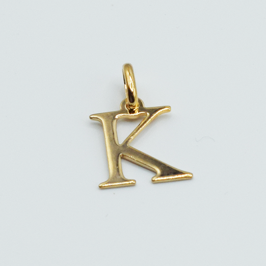 K - Pendentif Lettres Alphabétiques (Argent 925 ou Plaqué Or)