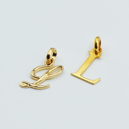 L - Lettres Initiales Alphabétiques (Argent 925 ou Plaqué Or)