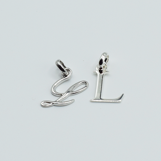 L - Lettres Initiales Alphabétiques (Argent 925 ou Plaqué Or)