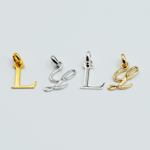 L - Lettres Initiales Alphabétiques (Argent 925 ou Plaqué Or)