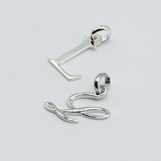 L - Lettres Initiales Alphabétiques (Argent 925 ou Plaqué Or)