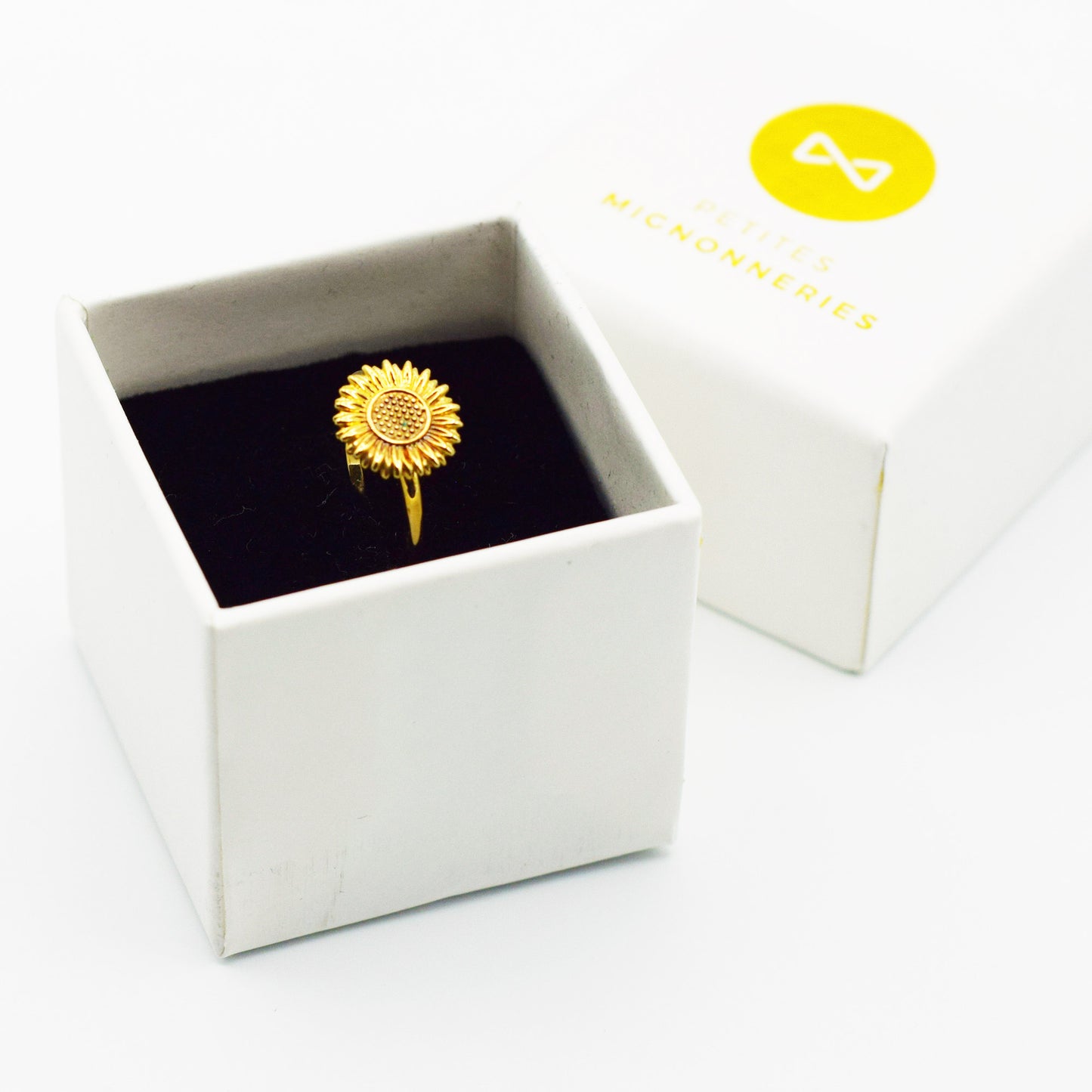 PLAQUÉ OR - Bague FLORA Tournesol (Sunflower)