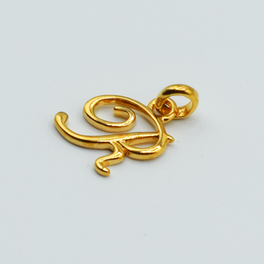 R - Pendentif Lettres Alphabétiques (Argent 925 ou Plaqué Or)