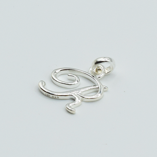 R - Pendentif Lettres Alphabétiques (Argent 925 ou Plaqué Or)
