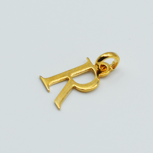R - Pendentif Lettres Alphabétiques (Argent 925 ou Plaqué Or)