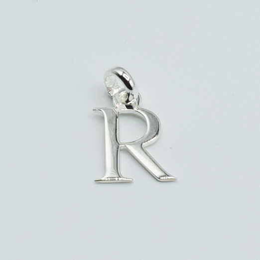 R - Pendentif Lettres Alphabétiques (Argent 925 ou Plaqué Or)