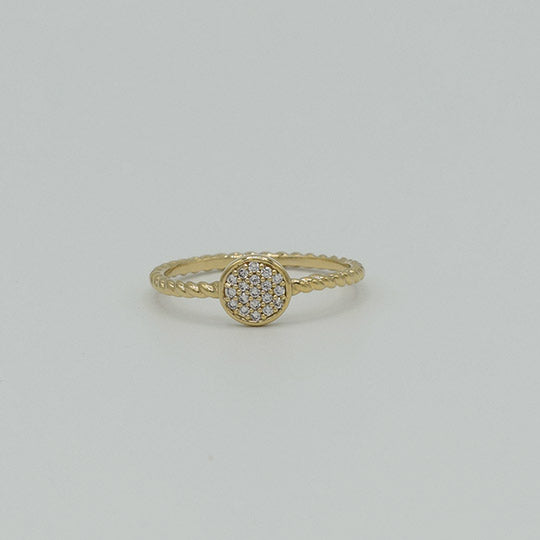 PLAQUE OR ou ARGENT 925 - Bague Hélia Rond Oxyde de Zirconium