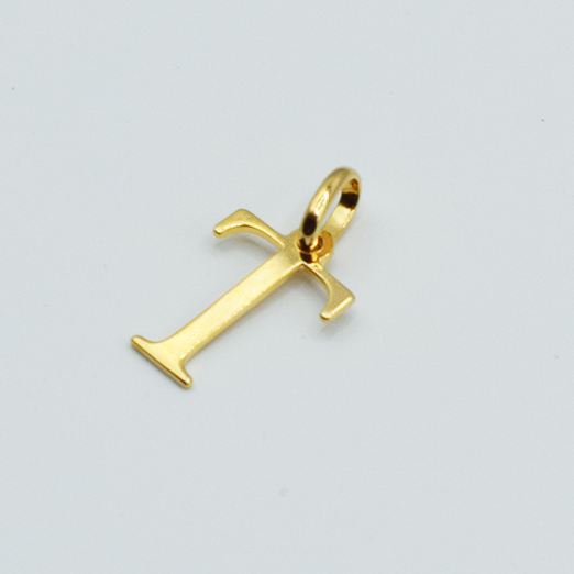 T - Pendentif Lettres Alphabétiques (Argent 925 ou Plaqué Or)