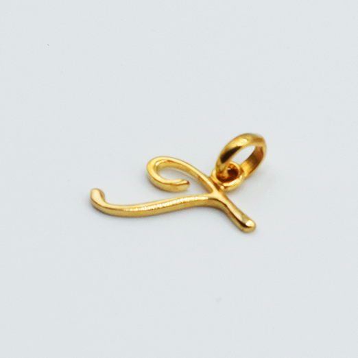 T - Pendentif Lettres Alphabétiques (Argent 925 ou Plaqué Or)
