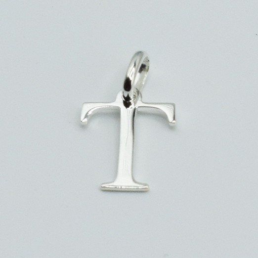 T - Pendentif Lettres Alphabétiques (Argent 925 ou Plaqué Or)