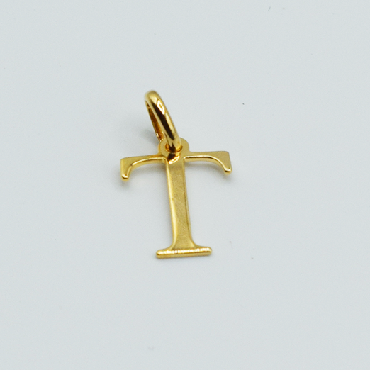 T - Pendentif Lettres Alphabétiques (Argent 925 ou Plaqué Or)