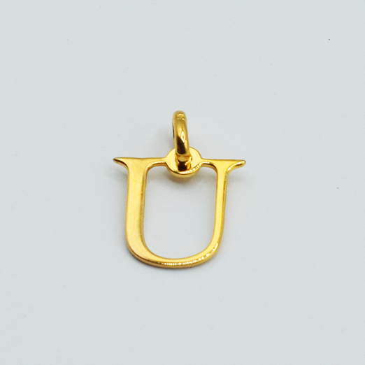 U - Pendentif Lettres Alphabétiques (Argent 925 ou Plaqué Or)