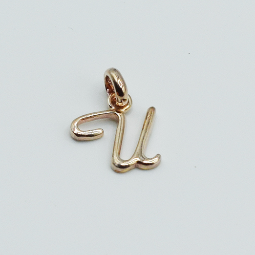 U - Pendentif Lettres Alphabétiques (Argent 925 ou Plaqué Or)