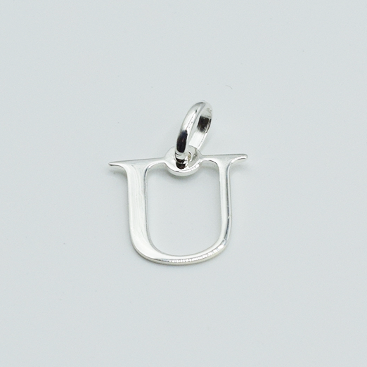 U - Pendentif Lettres Alphabétiques (Argent 925 ou Plaqué Or)