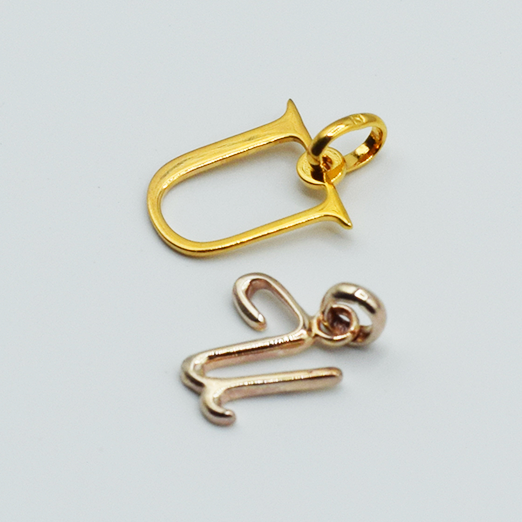 U - Pendentif Lettres Alphabétiques (Argent 925 ou Plaqué Or)