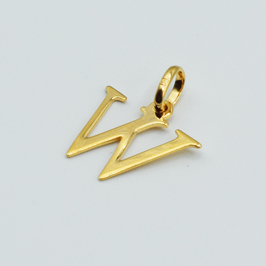 W - Pendentif Lettres Alphabétiques (Argent 925 ou Plaqué Or)