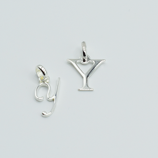 Y - Pendentif Lettres Alphabétiques (Argent 925 ou Plaqué Or)