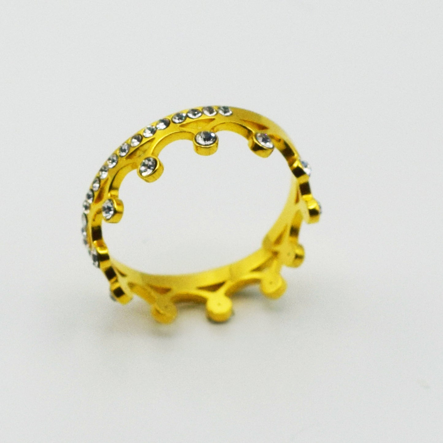 ACIER INOXYDABLE - Bague Ajustable Princesse Strass