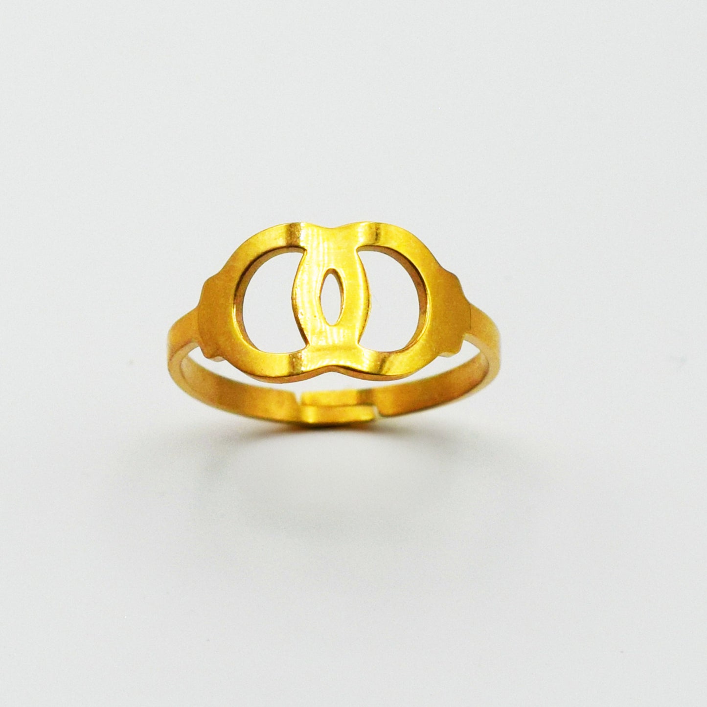 ACIER INOXYDABLE - INFINI ∞ Bague Double Anneaux