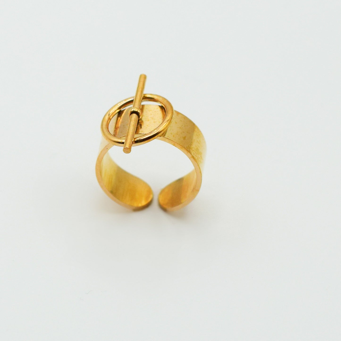 ACIER INOXYDABLE - Bague Cercle Barré