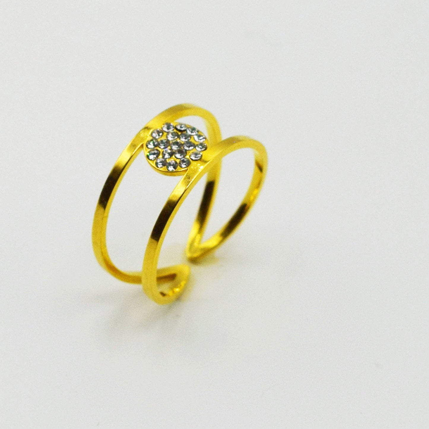 ACIER INOXYDABLE - Bague Cercle à Strass