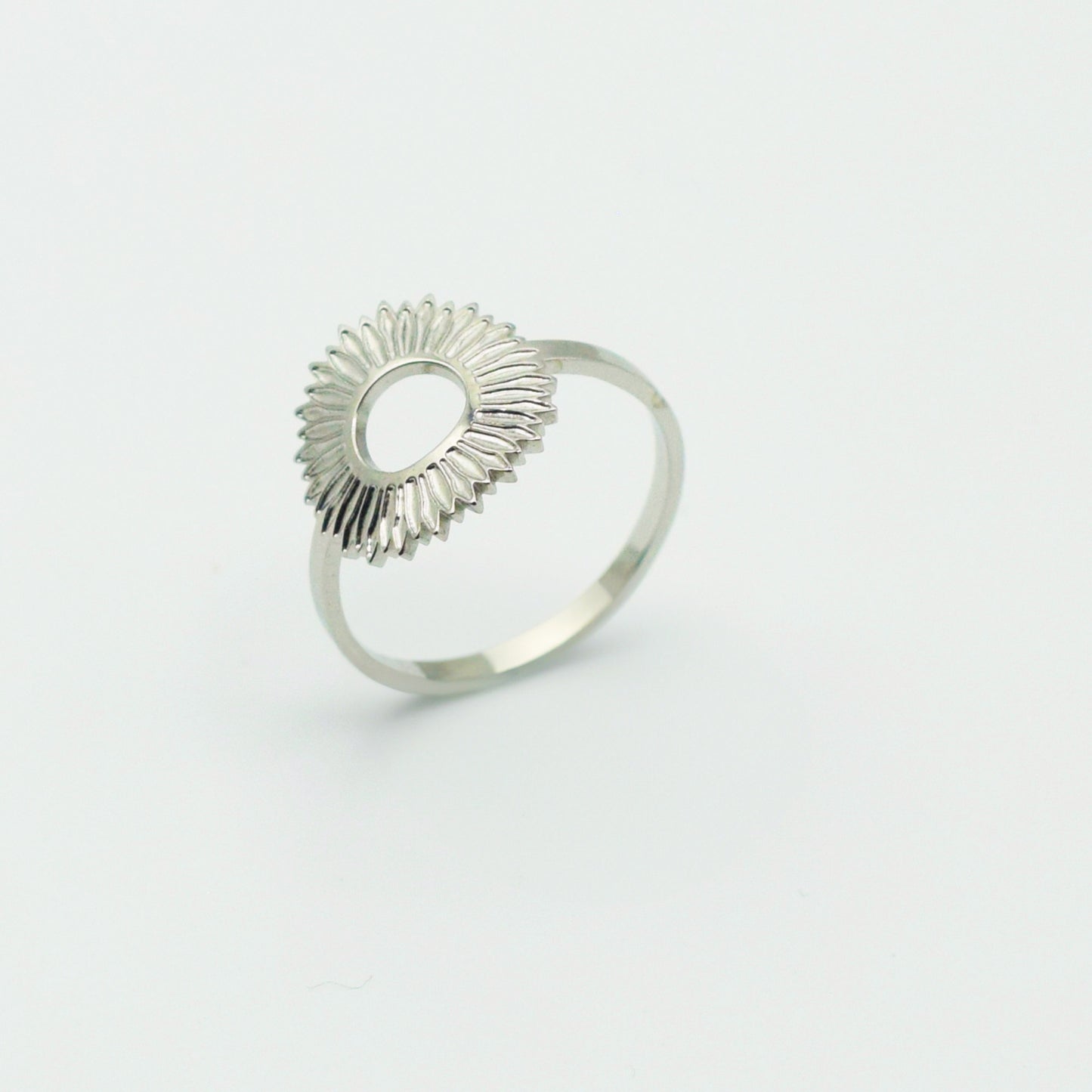 ACIER INOXYDABLE - Bague Fleur de Tournesol