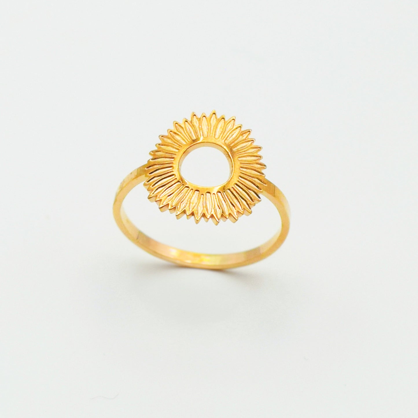 ACIER INOXYDABLE - Bague Fleur de Tournesol