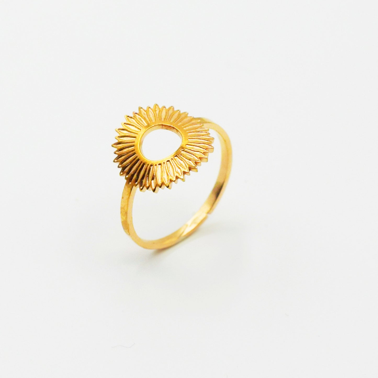 ACIER INOXYDABLE - Bague Fleur de Tournesol