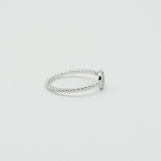 PLAQUE OR ou ARGENT 925 - Bague Hélia Rond Oxyde de Zirconium