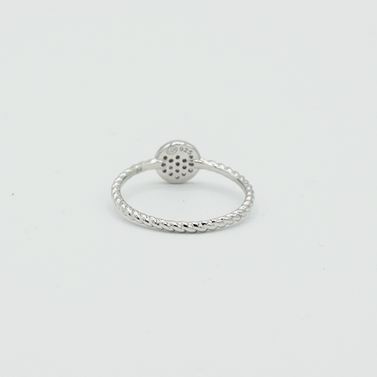 PLAQUE OR ou ARGENT 925 - Bague Hélia Rond Oxyde de Zirconium