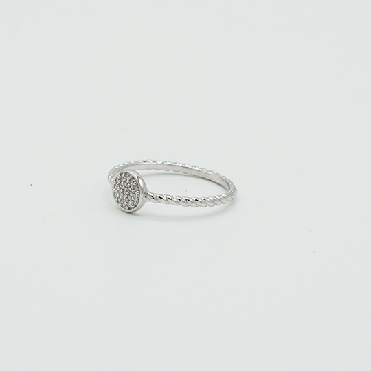 PLAQUE OR ou ARGENT 925 - Bague Hélia Rond Oxyde de Zirconium