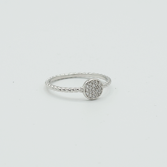 PLAQUE OR ou ARGENT 925 - Bague Hélia Rond Oxyde de Zirconium