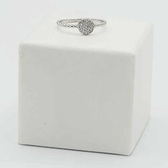PLAQUE OR ou ARGENT 925 - Bague Hélia Rond Oxyde de Zirconium