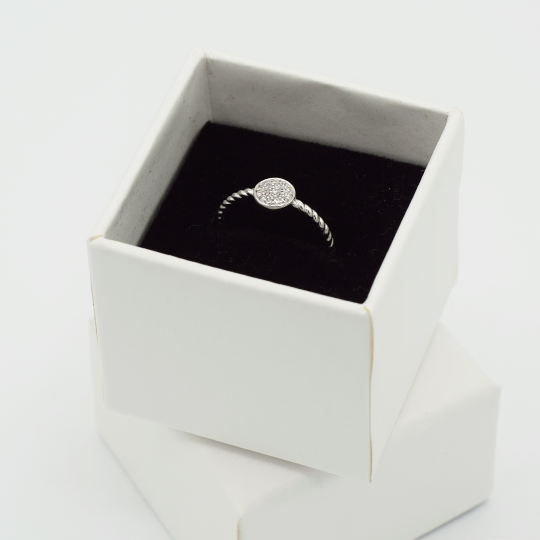 PLAQUE OR ou ARGENT 925 - Bague Hélia Rond Oxyde de Zirconium