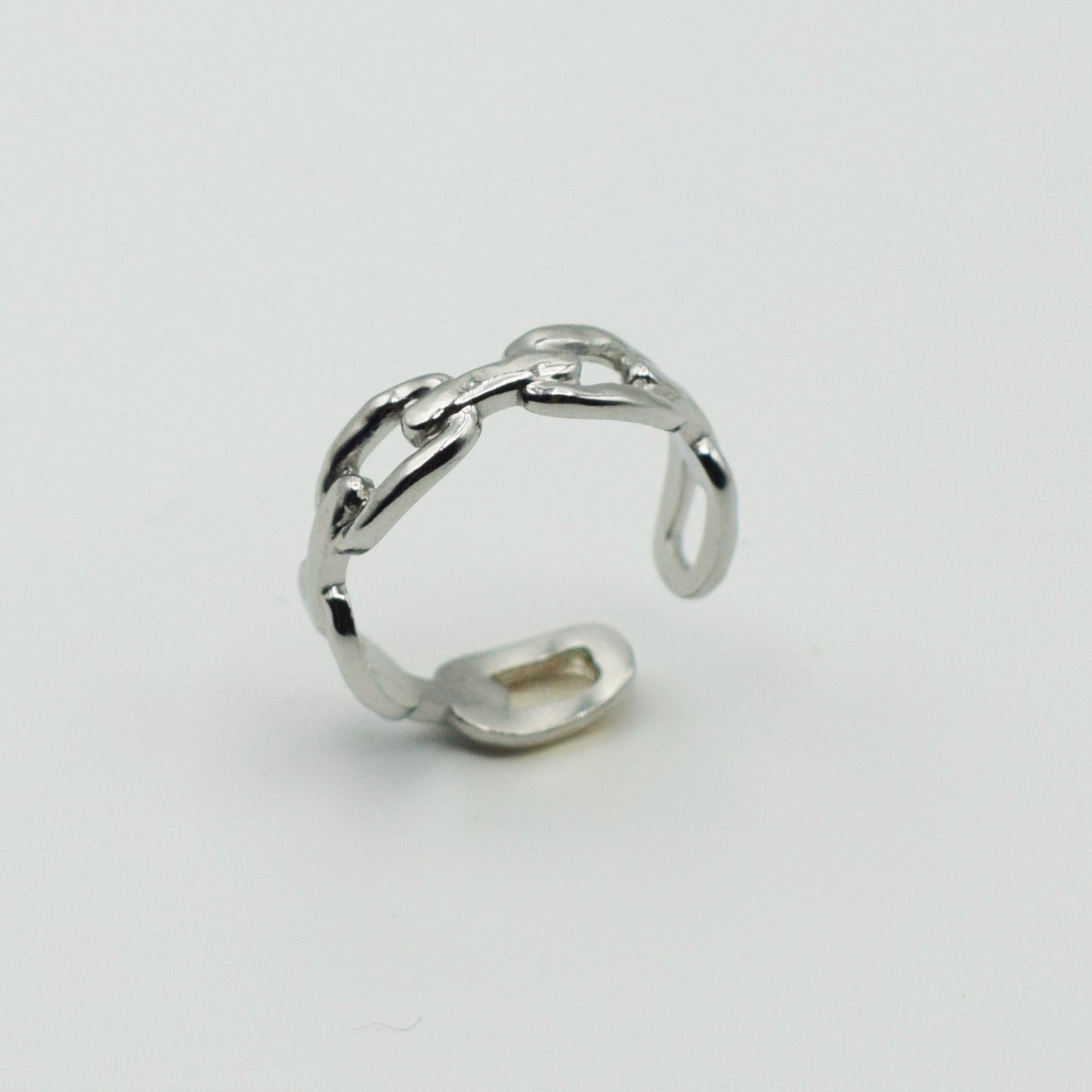ACIER INOXYDABLE - Bague Gros Maillons de Chaîne Entrelacés